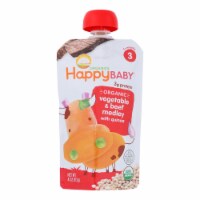 Happy Baby Organic Hearty Meals Vegetable & Beef Medley Stage 3 Baby Food Pouch