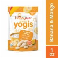 Happy Baby Organic Yogis Freeze-Dried Yogurt & Fruit Snacks Banana Mango Bag Perspective: Main