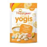 Happy Baby Organic Yogis Freeze-Dried Yogurt & Fruit Snacks Banana Mango Bag Perspective: Main