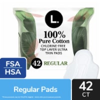 L. Chlorine Free Organic Cotton Ultra Thin Regular Absorbency Pads With Wings