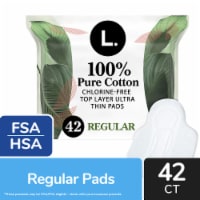 L. Chlorine Free Maxi Pads Extra Long Overnight Absorbency w/ Wings 