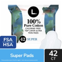 L. Chlorine Free Organic Cotton Super Absorbency Ultra Thin Pads With Wings