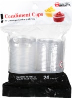 Jacent 2 Oz. Clear Plastic Condiment Cups with Lids (24-Pack) Pack of 6