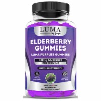 Luma Elderberry Immune Support Gummies, Zinc, Vitamin C, Kids/Adults - 60 Ct