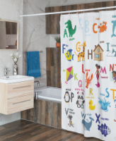 D Darlyng & Co Shower Curtain for Babies and Toddlers (ABC Sea Adventure)