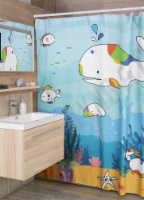 D Darlyng & Co Shower Curtain for Babies and Toddlers (Fish Sea Adventure)