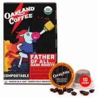 Oakland Coffee, Father Of All Dark Roast, Organic Ultra Dark, Single-Serve Cup Pods, 10ct