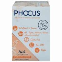 Phocus™ Caffeinated Peach Flavored Sparkling Water Cans Perspective: Main