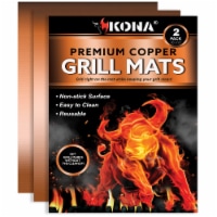 KONA Best Copper Grill Mats ~ Gold Series Non Stick Copper BBQ Grilling Mats (Set of 2)