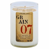 Stone Grain Scented Reclaimed Bottle Candle - White/Clear Perspective: Main