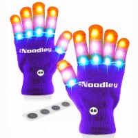 The Noodley LED Light Up Gloves for Kids (Small, Purple)