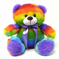 Rainbow Teddy Bear Plush Stuffed Animal Cuddly Soft 12 inch