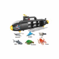 Submarine Toy Shark Car Carrier w 6 sea animals and storage