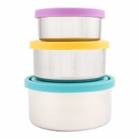 U-Konserve Stainless Steel Nesting Trio Food Containers with Silicone Lids,  Leak Proof & Dishwasher Safe (Set of 3: 5/9/16 oz) 