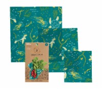 Bee's Wrap Assorted Reusable Food Storage Wraps - Ocean Print