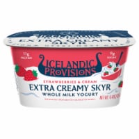 Icelandic Provisions Extra Creamy Skyr Strawberries and Cream Yogurt Perspective: Main