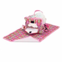 ChangePal Portable Diaper Changing Bag (Pink Geometric) | Wipes Pouch version