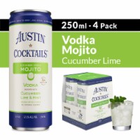 Austin Cocktails Cucumber Lime and Mint Cucumber Vodka Sparkling Mojito Canned Cocktail 4 Cans Perspective: Main