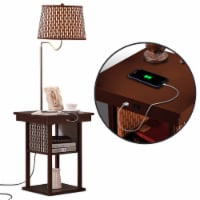 Brightech Madison Nightstand Side Table with Built In Lamp and USB Port Brown 1 Piece Kroger