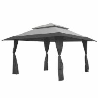 Z-Shade 13 x 13 Foot Instant Gazebo Outdoor Canopy Patio Shelter Tent, Gray