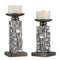Ore Furniture K-4289C 12 in., 14 in. Sierra Candleholder Set