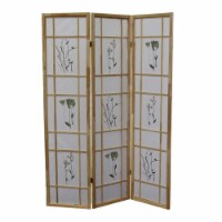 ORE International 70  3-Panel Wood Screen Room Divider in Natural