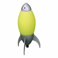 ORE International Rocket Ship Designed Acrylic Kids Table Lamp Yellow Plastic