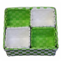 ORE International FP2321-5 3 & 2.75 in. Polypropylene Green & White Trays- Set Of 5