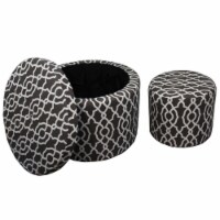 OreInternational HB4526 17.5 in. Round Geometric Ottoman Plus 1 Seating