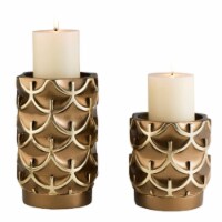 Ore International K-4273C 5.5, 8 in. Mystic Owl Candleholders, Gold - Set of 2