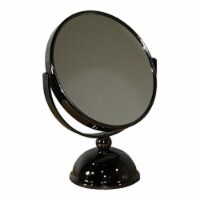 ORE International 5.5  Metal Make-Up Mirror with x7 magnification in Black
