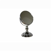 ORE International 6.5  x7 Magnification Metal Make-Up Mirror in Silver Chrome