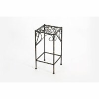 ORE International LB-1701 21.06 in. Celtic Clover Square Cast-Iron Plant Stand, Medium