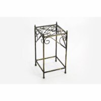 ORE International LB-1706 20.67 in. Lattice Square Cast Iron Plan Stand, Medium