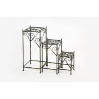 ORE International LB-1708 28 in. Square Cast-Iron Plant Stand, Set of 3