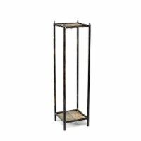ORE International LB-1710 28.5 in. Gray Stone Slab 2 Tier Square Cast-Iron Plant Stand, Mediu