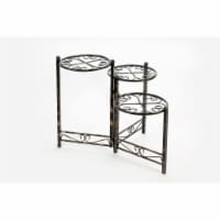 ORE International LB-1704 24.41 in. Three Tier Heart Clover Round Plant Stand