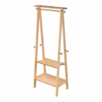 ORE International 59  Contemporary Wood Standing Coat Rack in Natural
