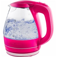 Ovente Glass Electric Kettle with LED Light and Auto Shut off Red