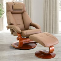 Relax-R MONTREAL058024PL Montreal Recliner & Ottoman with Pillow, Sand Tan