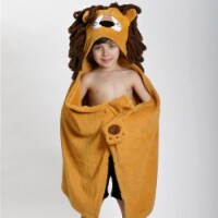 ZOOCCHINI Kids Plush Terry Hooded Bath Towel - Leo the Lion