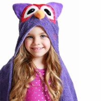 ZOOCCHINI Kids Plush Terry Hooded Bath Towel - Olive the Owl