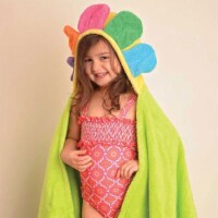 ZOOCCHINI Kids Plush Terry Hooded Bath Towel - Flora the Flower