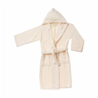 Superior ROBE KID IVORY S-M Kids Hooded Bath Robe, 100 Percent Egyptian Cotton - Ivory