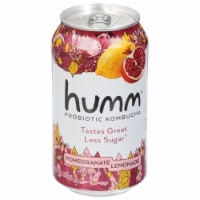 Humm® Probiotic Kombucha Pomegranate Lemonade Single Can Perspective: Main