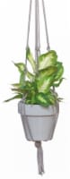 Primitive Planters Gray Macramé Plant Hanger Perspective: Main