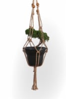Primitive Planters Macrame Beaded Plant Hanger - Tan Perspective: Main