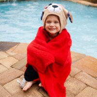 ZOOCCHINI Kids Plush Terry Hooded Bath Towel - Pedro the Pirate Dog