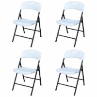 Plastic Development Group Outdoor Plastic Folding Party Chair, White (4 Pack)