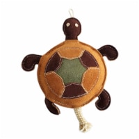 JoJo Modern Pets Vegan Leather Patchwork Turtle - Crinkle Dog Chew Toy